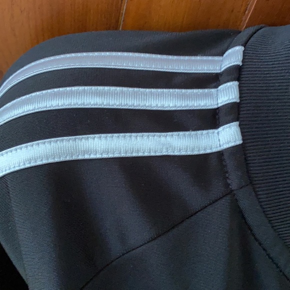 NEW Adidas Track Jacket Black with white strips - Picture 9 of 13
